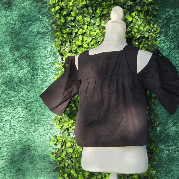 ZARA Black Embroidered Off-Shoulder Top 269 - Picture 9 of 11